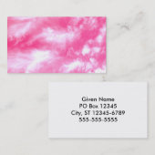 Carte De Visite Nuages blancs Ciel rose Tinté Photo (Devant / Derrière)