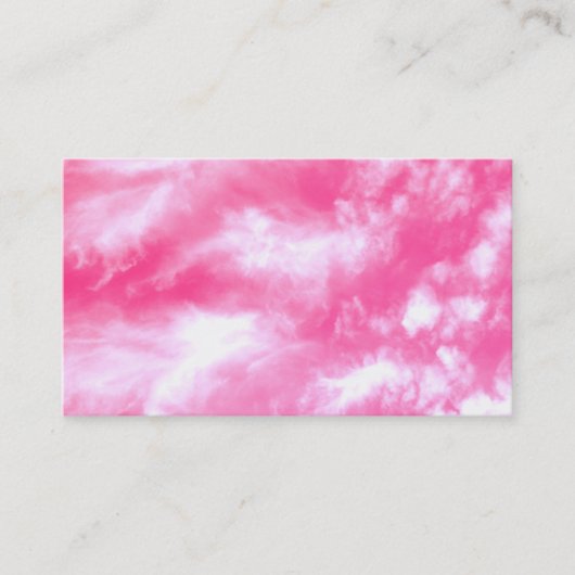 Carte De Visite Nuages blancs Ciel rose Tinté Photo (Devant)