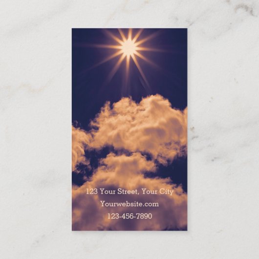 Carte De Visite Nuages Bleu Blanc Ciel Beau coucher de soleil Spir (Dos)