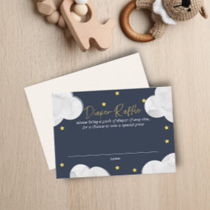 Carte De Visite Nuages Bleu foncé Baby shower de couches Raffle