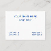 Carte De Visite Nuages Ciel Bleu (Dos)
