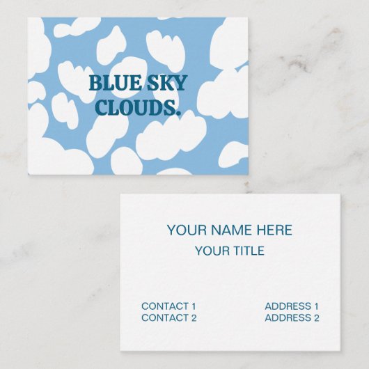 Carte De Visite Nuages Ciel Bleu Nuages (Devant / Derrière)