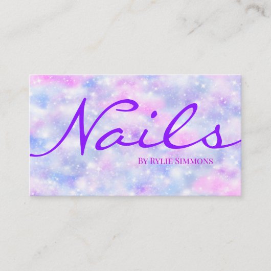 Carte De Visite Nuages de dégradé pourpre (Devant)