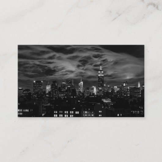 Carte De Visite Nuages éthériques : NYC Skyline, ESB noir et blanc (Devant)
