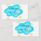 Carte De Visite Nuages étoilés de lune aquarelle baby shower ajout (Devant / Derrière)