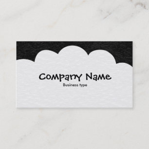 Carte De Visite Nuages Fluffants - Front Noir Avec Arrière Gris Fo