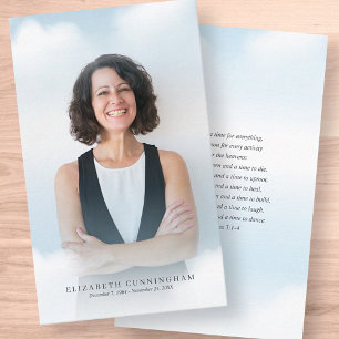 Carte De Visite Nuages funéraires commémoratifs au ciel Photo mo