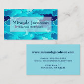 Carte De Visite Nuages japonais, même le ciel, la turquoise et (Devant / Derrière)