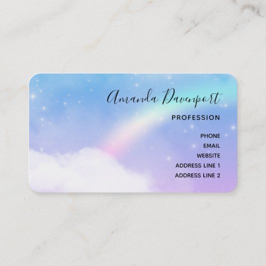 Carte De Visite Nuages pastel magiques et arc-en-ciel (Dos)