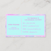 Carte De Visite Nuages rose pastel moderne (Dos)