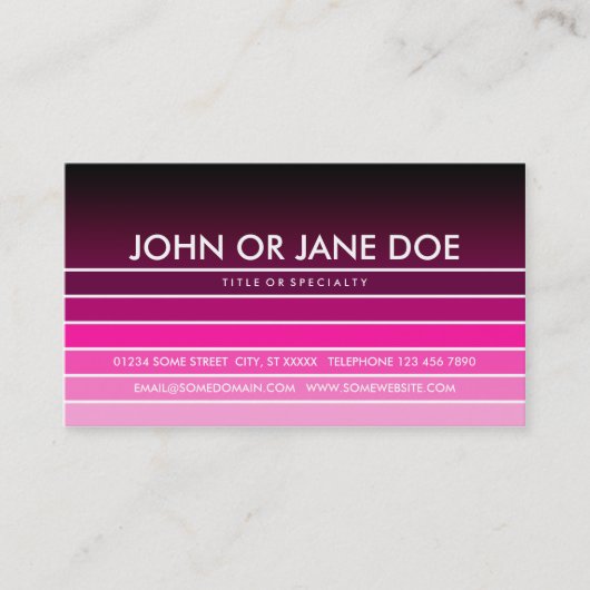 Carte De Visite nuance rose (Devant)