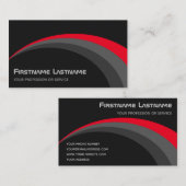 Carte De Visite nuances Abstraites gris ellipse élégant gris rouge (Devant / Derrière)