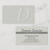 Carte De Visite Nuances classiques décorées d'un monogramme des (Devant / Derrière)
