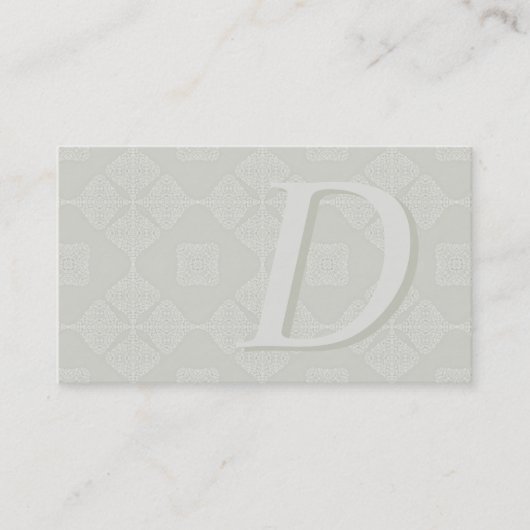 Carte De Visite Nuances classiques décorées d'un monogramme des (Devant)