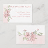 Carte De Visite Nuances d'aquarelle florale rose (Devant / Derrière)