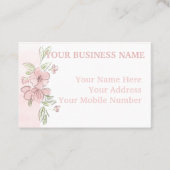 Carte De Visite Nuances d'aquarelle florale rose (Devant)