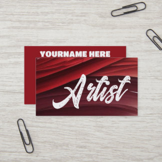 Carte De Visite Nuances de Bourgogne Brush Strokes Artiste