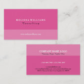 Carte De Visite Nuances De Rose Géométrique Moderne (Devant / Derrière)