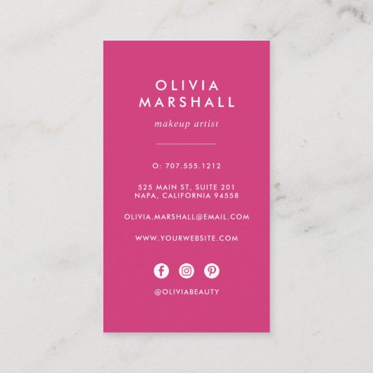 Carte De Visite Nuancier | vertical (Dos)