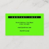 Carte De Visite Nucléaire vert et noir simple (Dos)