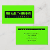 Carte De Visite Nucléaire vert et noir simple (Devant / Derrière)