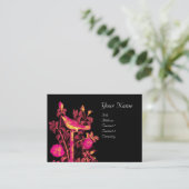 Carte De Visite NUIT AVEC MONOGRAM ROSE, Jaune rose Noir (Debout devant)