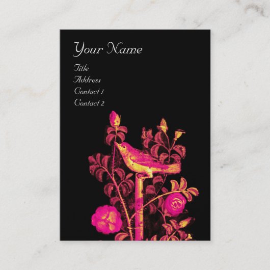 Carte De Visite NUIT AVEC MONOGRAM ROSE, Pearle noire rose (Devant)