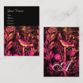 Carte De Visite NUIT AVEC MONOGRAMME ROSE, Or noir rose (Devant / Derrière)