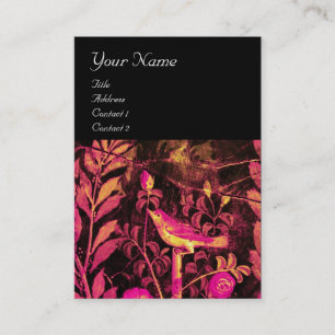 Carte De Visite NUIT AVEC MONOGRAMME ROSE, Or noir rose