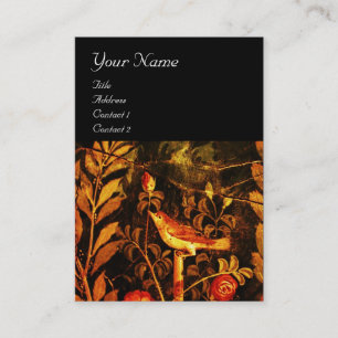 Carte De Visite NUIT AVEC MONOGRAMME ROSE, Rouge Noir Jaune