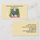 Carte De Visite Nuit de Noël Aquarelle mignonne Enfant & Kitty Cha (Devant / Derrière)