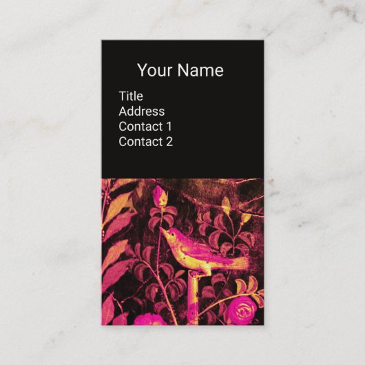 Carte De Visite NUIT ET ROSE MONOGRAM rose noir floral (Devant)