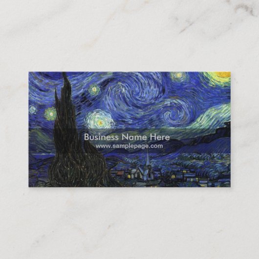 Carte De Visite nuit étoilée, 1889, Vincent van Gogh (Devant)