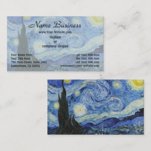 Carte De Visite Nuit étoilée de Van Gogh ciel tourbillonnant bleu