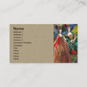 Carte De Visite Nuit étoilée Demoiselles Rococo Ailes de Papillon