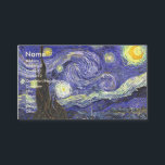 Carte De Visite Nuit étoilée par Vincent van Gogh<br><div class="desc">Starry Night by Vincent van Gogh est un post impressionnisme d'art vintage paysage de paysages avec vue sur Saint Rémy, France depuis l'asile de van Gogh. Le ciel nocturne tourbillonne de nuages avec une lune brillante et des étoiles brillantes au-dessus du village pittoresque. Starry Night est probablement le tableau le...</div>