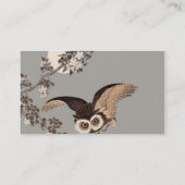 Carte De Visite Nuit Japonaise Chouette Lune Bois Coupe Flying Nig (Dos)