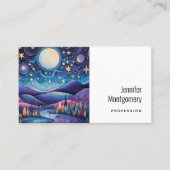 Carte De Visite Nuit lunaire Big Moon Paysage (Devant)
