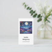 Carte De Visite Nuit lunaire Big Moon Paysage (Debout devant)