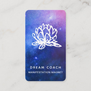 Carte De Visite *~* Nuit QR Galaxie céleste Sky Lotus Floral
