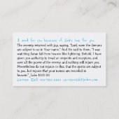 Carte De Visite Nuits de Jésus effrayantes (Dos)