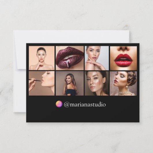 carte de visite numérique 8 photos code qr noir ca (Devant)