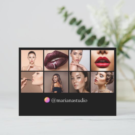 carte de visite numérique 8 photos code qr noir ca (Debout devant)