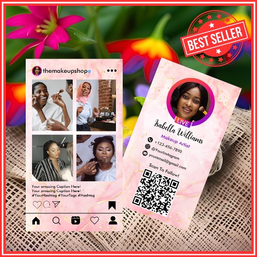 Carte de visite numérique pour Instagram Makeup Ar