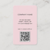 Carte de visite numérisable minimaliste rose (Dos)