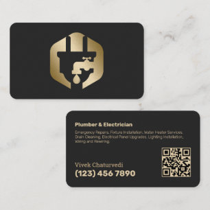 Carte De Visite Numérisation du plombier et de l'électricien QR