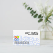 Carte De Visite Numéro de mathématiques de Trapezium bleu Libraire (Debout devant)