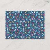 Carte De Visite Numéro de menu Motif - Enseignant substitut / Tute (Dos)