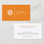 Carte De Visite Numéro moderne Logo Orange Comptable (Devant / Derrière)