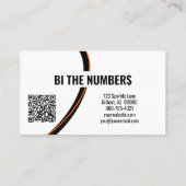 Carte De Visite Numéro noir orange Photo personnalisée Code QR (Dos)